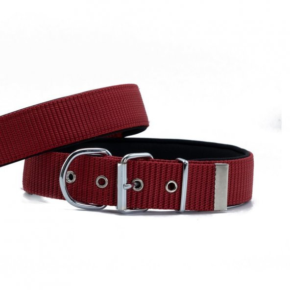 Doggie Comfort Yumuşak Dokuma Köpek Boyun Tasması M 4x52-60cm Kırmızı ürün görseli 1