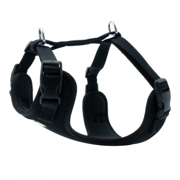 Doggie Havalı Dokuma Köpek Göğüs Tasması S 1.5x40-50cm Siyah ürün görseli 1