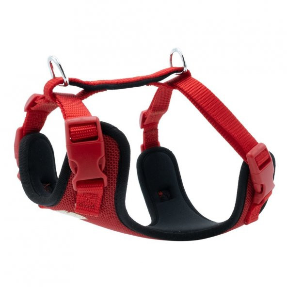 Doggie Havalı Dokuma Köpek Göğüs Tasması S 1.5x40-50cm Kırmızı ürün görseli 1