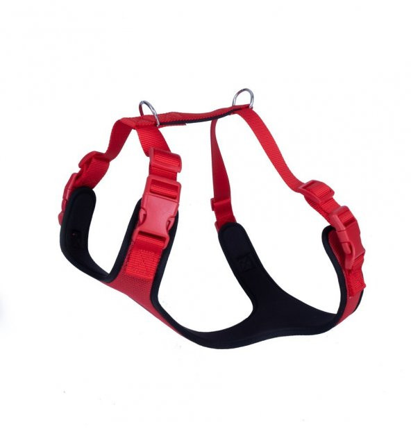 Doggie Havalı Dokuma Köpek Göğüs Tasması L 2x55-65cm Kırmızı ürün görseli 1