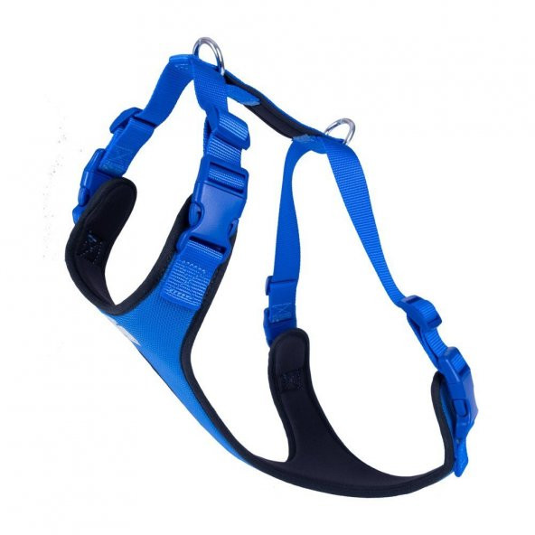Doggie Havalı Dokuma Köpek Göğüs Tasması XL 2.5x65-75cm Royal Mavi ürün görseli 1