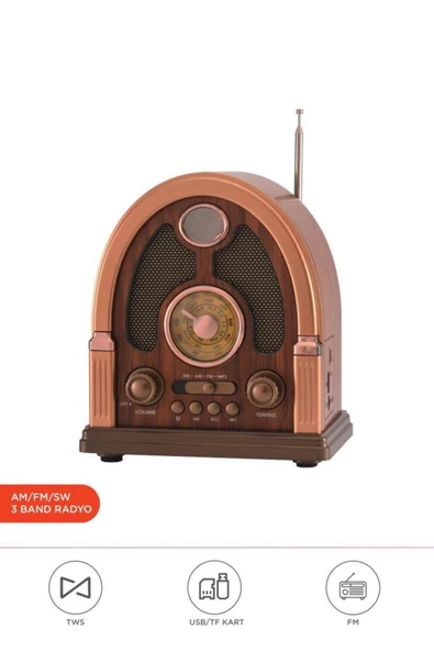 D58 Nostalji Radyo Kablosuz Bluetooth Hoparlör ürün görseli 1