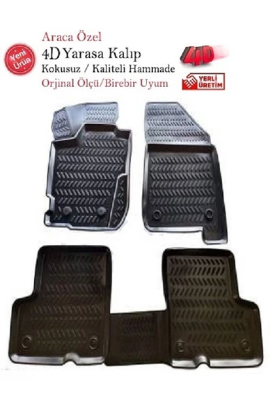 WEHHLER Nıssan Qashqaı 2014 Ve Sonrası 4d Yarasa Kalıp Havuzlu Paspas ürün görseli 1