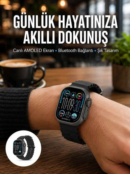Amoled Akıllı Saat Bluetooth Arama Su Geçirmez Yeni Nesil ürün görseli 1