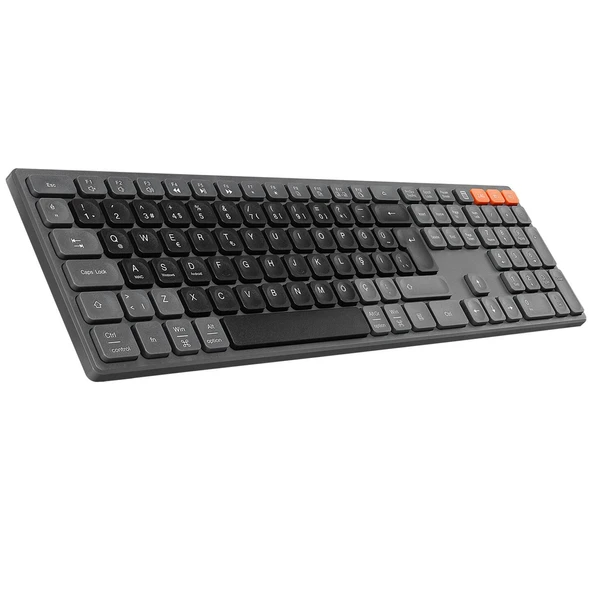 EVEREST KB-2610 Siyah 3in1 Q Sessiz Kablosuz Klavye 2.4G+BT1+BT2 ürün görseli 1