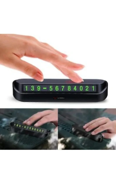 WEHHLER Araç Içi Park Telefon Numarası Fosforlu Numaratör Oto Cam Kartı ürün görseli 1
