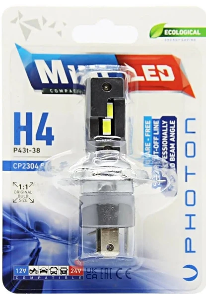PHOTON MİNİ H4 LED TEKLİ BLİSTER ürün görseli 1