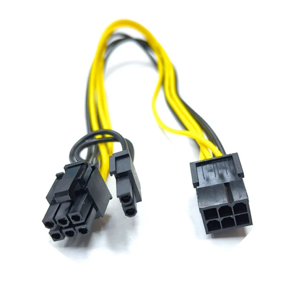 6 pim to 6+2 8 pim pcıe ekran kartı power güç kablosu 30 cm ürün görseli 1