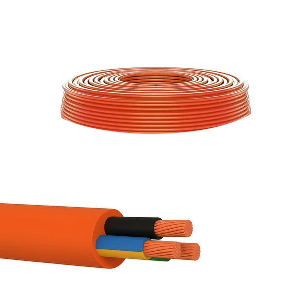 (10 Metre) %100 Bakır Çok Telli 3x2.5 mm Elektrik Kablosu Turuncu Elektrikli Araç Şarj Uygun Uyumlu ürün görseli 1