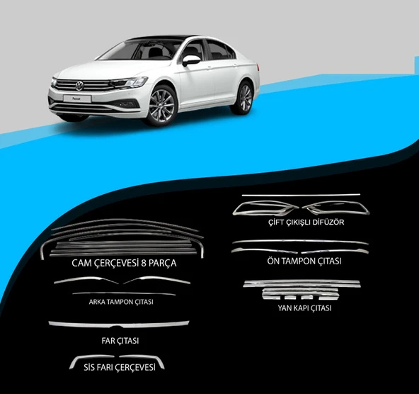 Passat B8.5 Krom Full Set ürün görseli 1