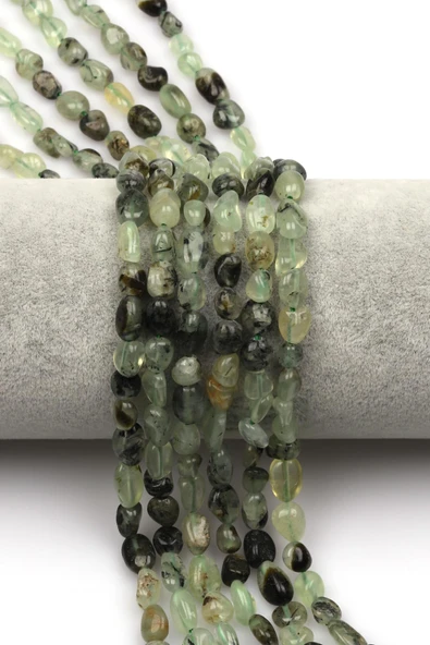 Prehnite Doğal Taş Dizi 6 x 8 mm Mercimek Kesim ürün görseli 1