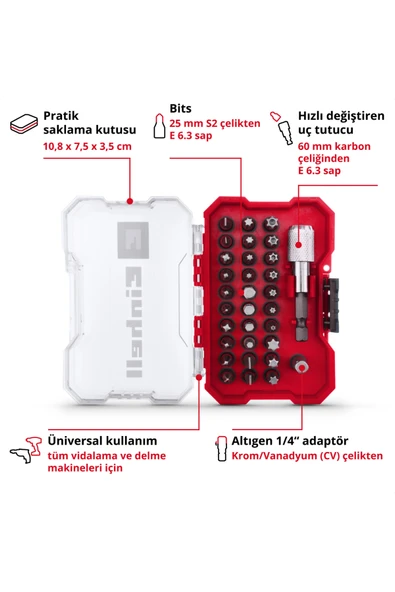 Einhell XS-CASE 32 parça uç seti - 49118693 - Resim 3
