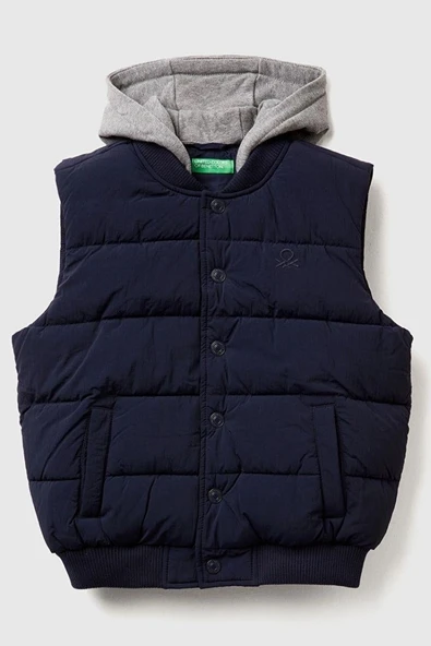 United Colors of Benetton Erkek Çocuk BNT-2IGGCJ012-25K Puffer Yelek Lacivert ürün görseli 1