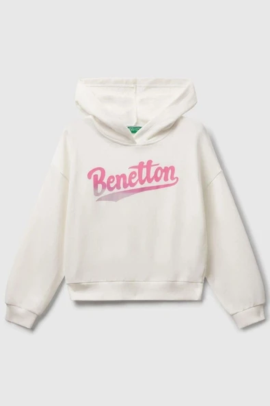 United Colors of Benetton Kız Çocuk 3J68C204W-25K Sweatshirt Beyaz ürün görseli 1