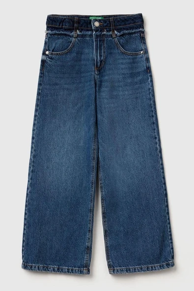 United Colors of Benetton Kız Çocuk 488PCE04B-25K Denim Pantolon Mavi ürün görseli 1