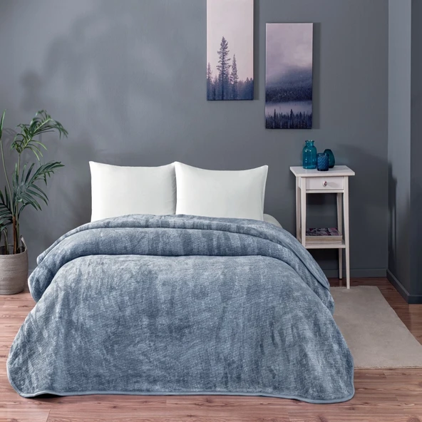 TAÇ MİDNİGHT TEK KİŞİLİK POLYESTER BATTANİYE MAVİ ürün görseli 1