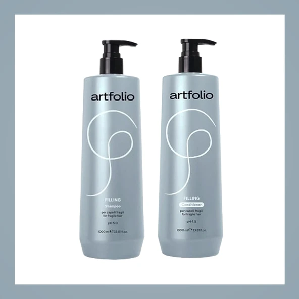 Artfolio Kırılgan Saçlar İçin Dolgunlaştırıcı Şampuan 1L & Saç kremi 1L Set ürün görseli 1