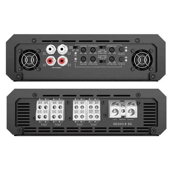 Garaj Dünyası QD200.8 SQ QLine D Sınıfı 8 Kanal Amplifikatör 4 Ohm 8x200W RMS ürün görseli 1