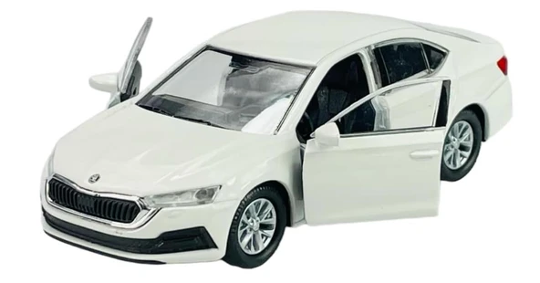 Oyuncak Metal Model Araba 1/36 Çek Bırak Beyaz Octavia ürün görseli 1