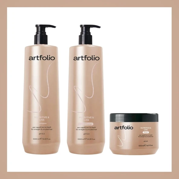 Artfolio Besleyici ve Liss Saç Şampuan,Saç Kremi Mask  Set ürün görseli 1