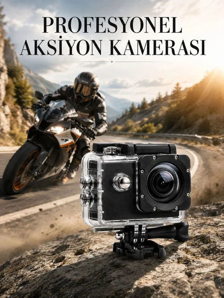 Profesyonel 4k Aksiyon Kamerası Geniş Açılı Wifi Destekli ürün görseli 1