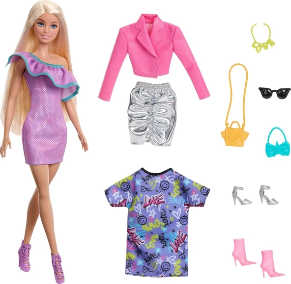 Barbie Moda Bebek Kıyafetleri Ve Aksesuarları HYT61 ürün görseli 1