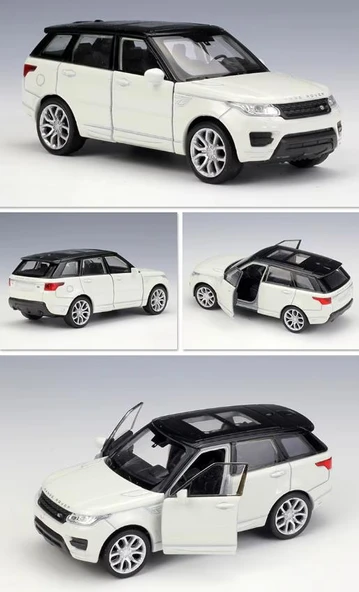 Oyuncak Metal Model Araba 1/36 Çek Bırak Beyaz Range Rover Sport ürün görseli 1