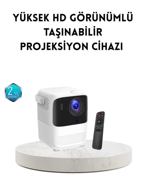 Taşınabilir Akıllı 1080p Projektör – 64gb Hafıza, 2gb Ram, Full Hd Görüntü, Kumandalı ürün görseli 1