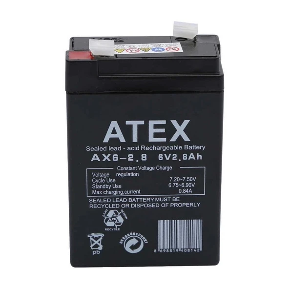 Atex Ax6-2.8 6v 2.8ah Akü ürün görseli 1