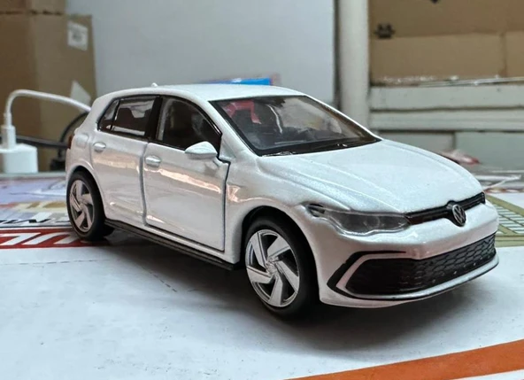 Oyuncak Metal Model Araba 1/36 Çek Bırak VW Golf 8 GTI Beyaz ürün görseli 1