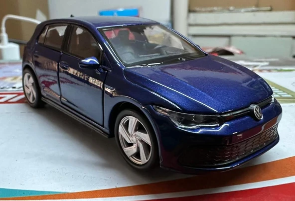 Oyuncak Metal Model Araba 1/36 Çek Bırak VW Golf 8 GTI Lacivert ürün görseli 1