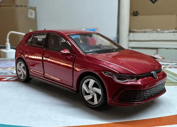 Oyuncak Metal Model Araba 1/36 Çek Bırak VW Golf 8 GTI Kırmızı ürün görseli 1