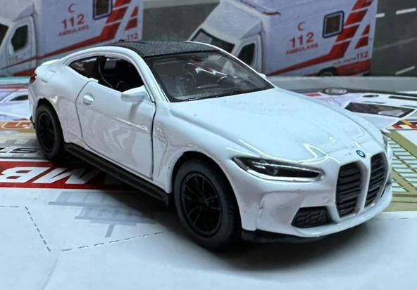 Oyuncak Metal Model Araba 1/36 Çek Bırak BMW M4 Beyaz ürün görseli 1