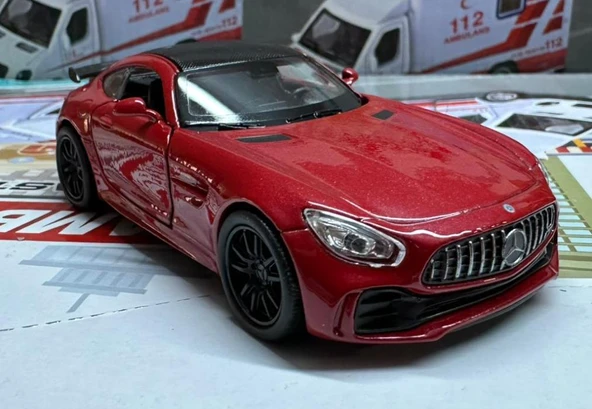 Oyuncak Metal Model Araba 1/36 Çek Bırak Mercedes Amg Gtr Kırmızı ürün görseli 1