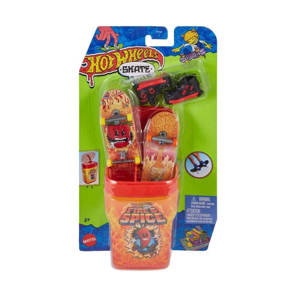 Hot Wheels Skate 2'li Parmak Kaykay ve Kutu Seti HTP10 HVK78 Fire ve Spice ürün görseli 1