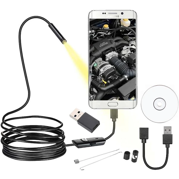 Powermaster 3İn1 8 Mm Işıklı 5 Metre Endeskop Yılan Kamera ürün görseli 1