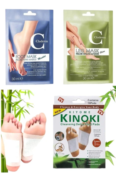 3'lü Set Detox Ayak Bandı Toksin Atıcı Ayak Detoksu Ayak Bacak Peeling Kil Maskesi Bakımı ürün görseli 1