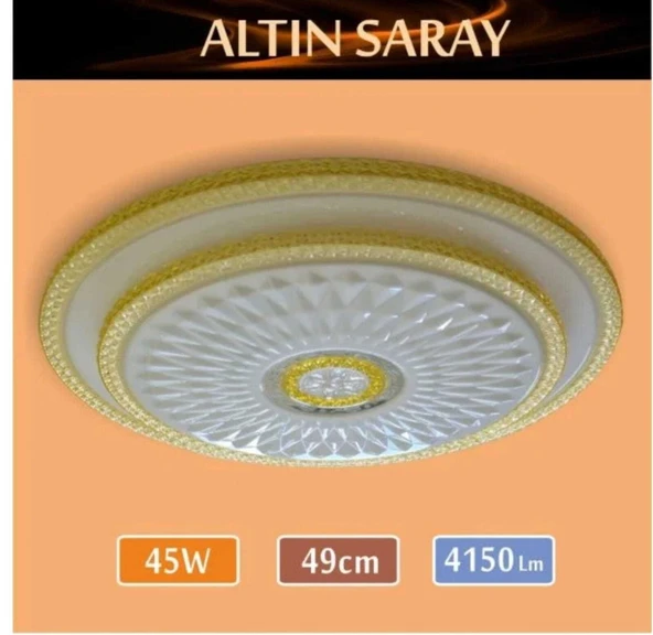 Sıva Üstü Led Panel 45W 49 cm çapında Model Altın Saray Led Avize ürün görseli 1