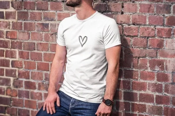 Unisex Bisiklet Yaka Baskılı Oversize T-Shirt - Beyaz ürün görseli 1