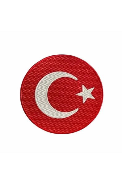 Yuvarlak Türk Bayrağı 3D, 2025 Yeni Tip, Cırtlı, Standart Ölçü, 1.sınıf Kalite ürün görseli 1
