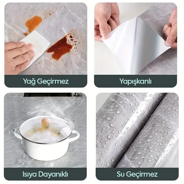 Mermer Desenli Kaplama Kağıdı 5 Metre - Resim 5