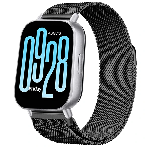 Redmi Watch 5 Active Redmi 5 Lite Uyumlu Kordon Manyetik Milanese Loop Metal Kordon  Siyah ürün görseli 1