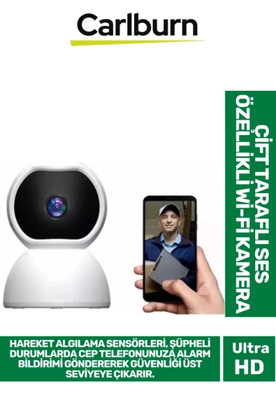 Dahili Mikrofon Hoparlör Gece Görüşlü Yüksek Çözünürlüklü Çift Taraflı Ses Özellikli Wi-Fi Kamera ürün görseli 1