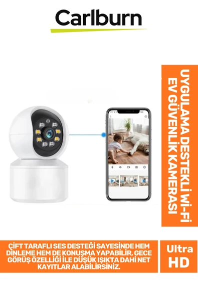 Çift Yönlü Dinleme Konuşma Gece Görüş 360 Derece Panoramik Uygulama Destek Wi-Fi Ev Güvenlik Kamera ürün görseli 1