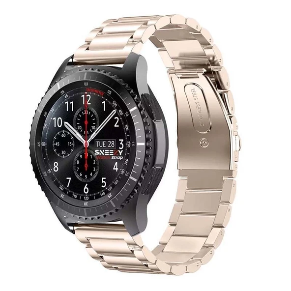Sneezy Huawei Watch Gt4 46mm İle Uyumlu 22mm Ironweft Döküm Çelik Metal Kordon  Starlight ürün görseli 1
