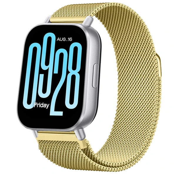 Redmi Watch 5 Active Redmi 5 Lite Uyumlu Kordon Manyetik Milanese Loop Metal Kordon  Gold ürün görseli 1