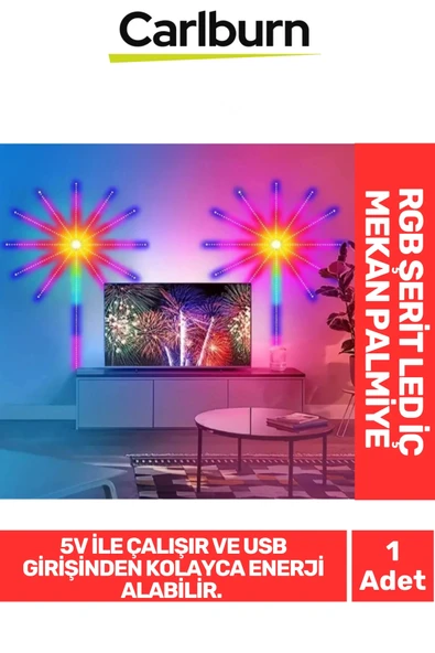 Özel Üretim IP20 Koruma 5V Usb Giriş Yapıştırılabilen RGB Şerit LED İç Mekan Palmiye Aydınlatma ürün görseli 1