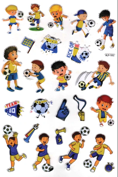 Sticker Kabartmalı A4 Boyutunda Stiker Defter, Planlayıcı Etiket-(lim562) - Sarı Mavi Lacivert Futbol ürün görseli 1