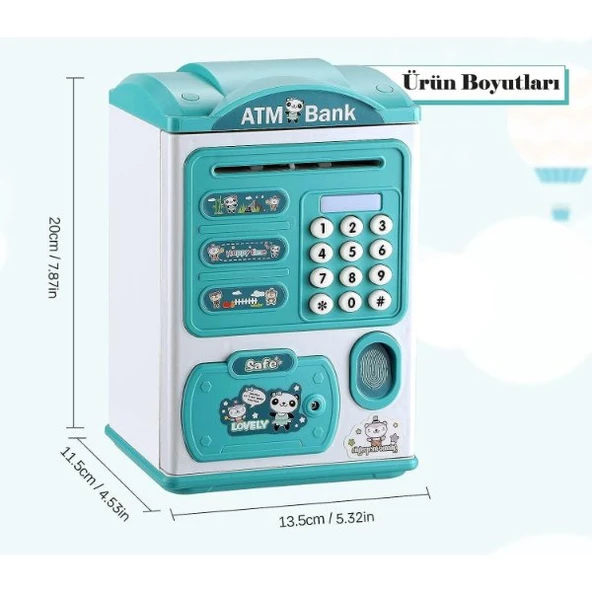 Sevimli Tasarımlı Şifreli ATM Kumbara - Resim 5