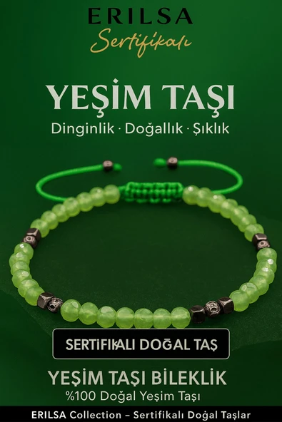 Sertifikalı Fasetli Terahertz Yeşim Doğal Taş Bileklik İnce Model – Zarif ve Şık Tasarım ürün görseli 1